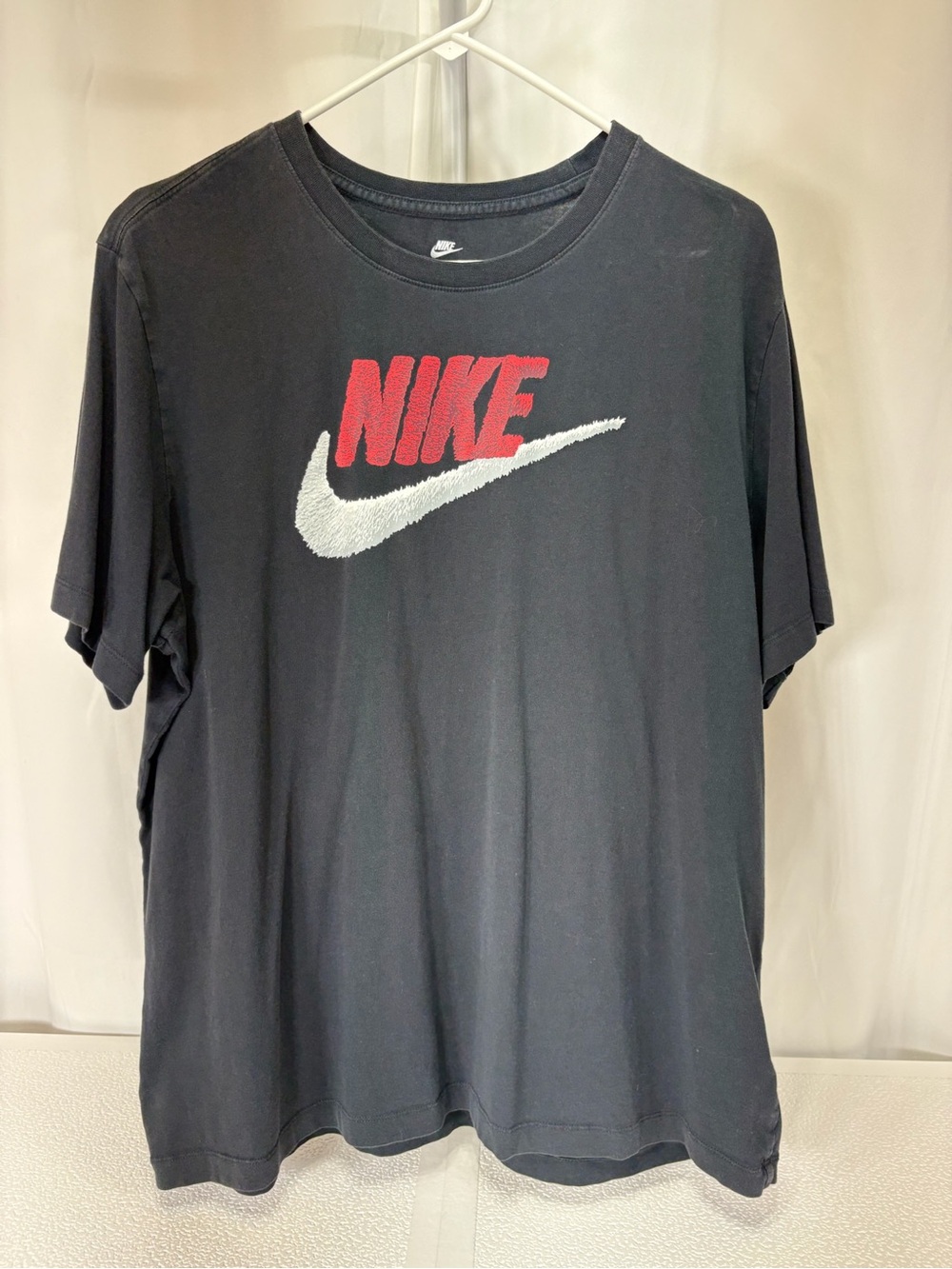 Nike Black Tee with Red NIKE Logo and White Swoosh 4160